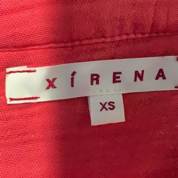 XIRENA LARK SHIRT RED ROSE 100% Cotton Gauze Muslin Button Front Size XS - Picture 6 of 6
